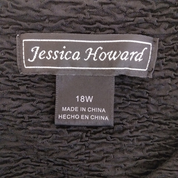 Size 18 Jessica Howard Black Sheath Dress Tank Sleeveless Textured - Picture 5 of 8
